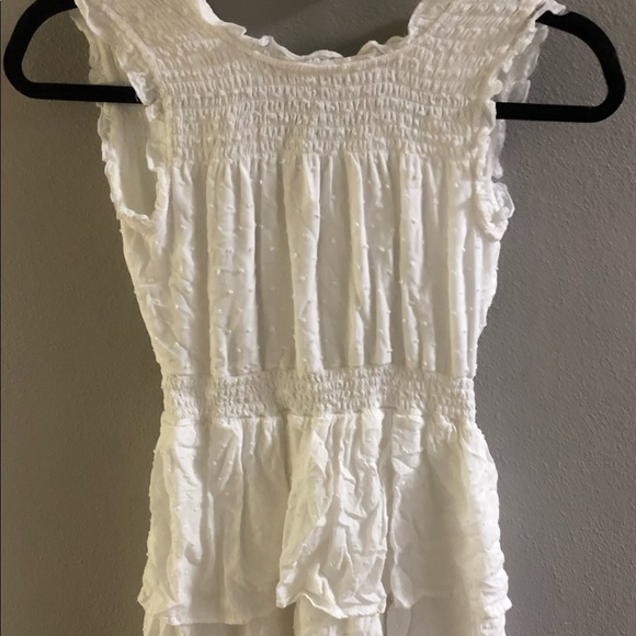 White dress with tiny white 3d polka dots - Picture 1 of 2